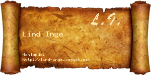 Lind Inge névjegykártya